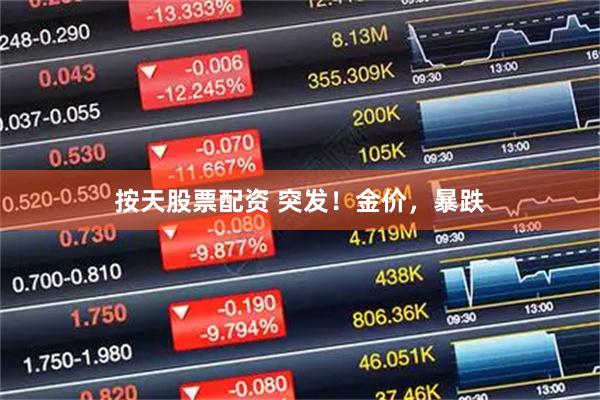 按天股票配资 突发！金价，暴跌
